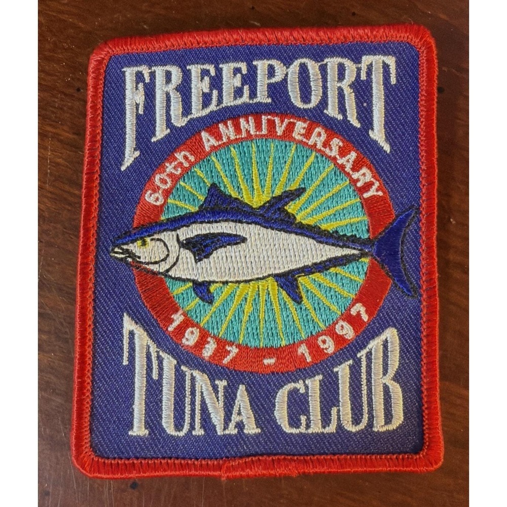 VTG 1997 Freeport Long Island NY Tuna Club Patch 60th Anniversary Embroidered